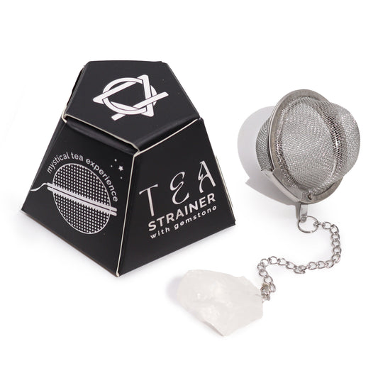 Raw Crystal Gemstone Tea Strainer - Rock Quartz (Balance)