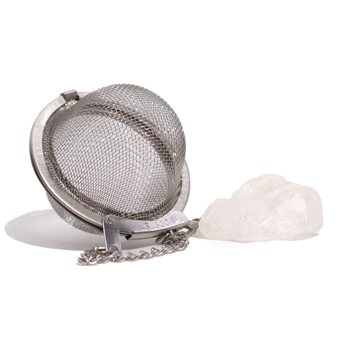 Raw Crystal Gemstone Tea Strainer - Rock Quartz (Balance)