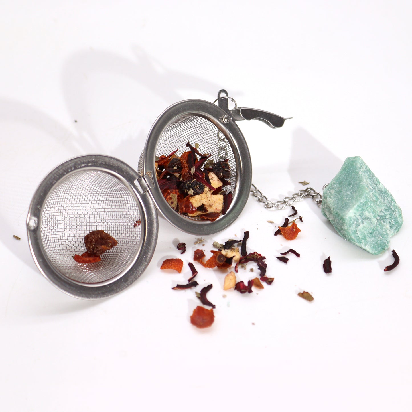 Raw Crystal Gemstone Tea Strainer -  Rose Quartz (love)