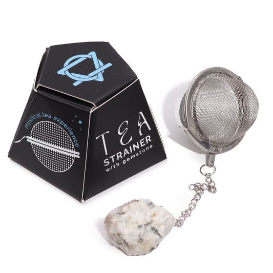 Raw Crystal Gemstone Tea Strainer - Rainbow Moonstone (Empowerment)