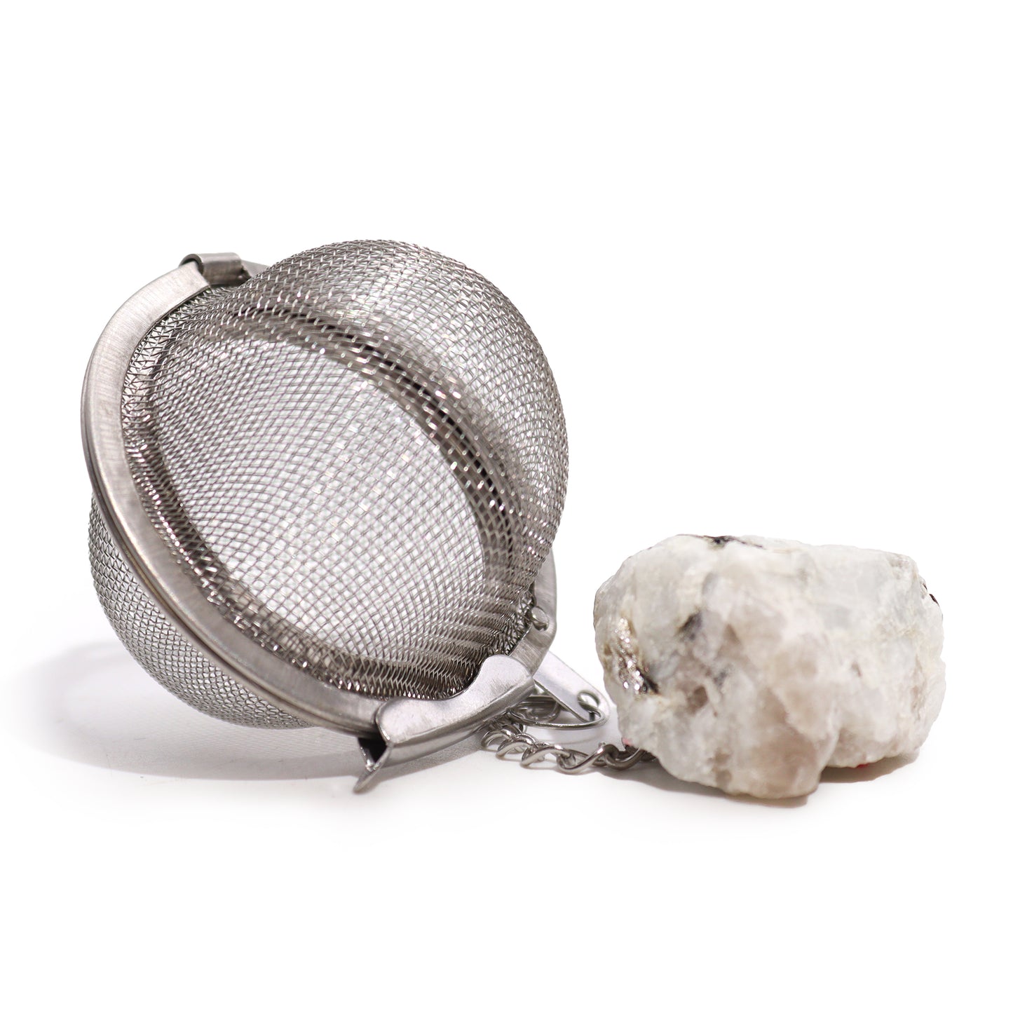 Raw Crystal Gemstone Tea Strainer - Rainbow Moonstone (Empowerment)