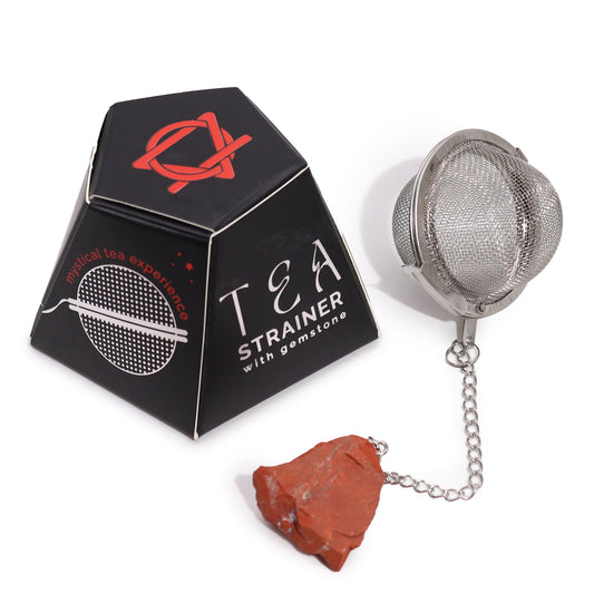 Raw Crystal Gemstone Tea Strainer - Red Jasper (Joy)