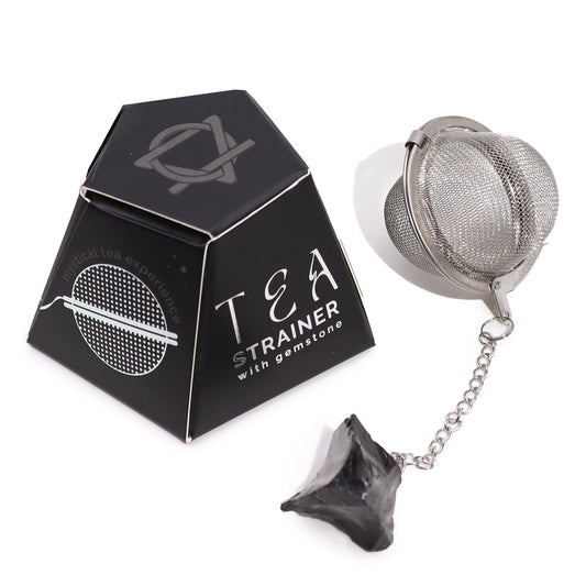 Raw Crystal Gemstone Tea Strainer - Black Obsidian (Protection)