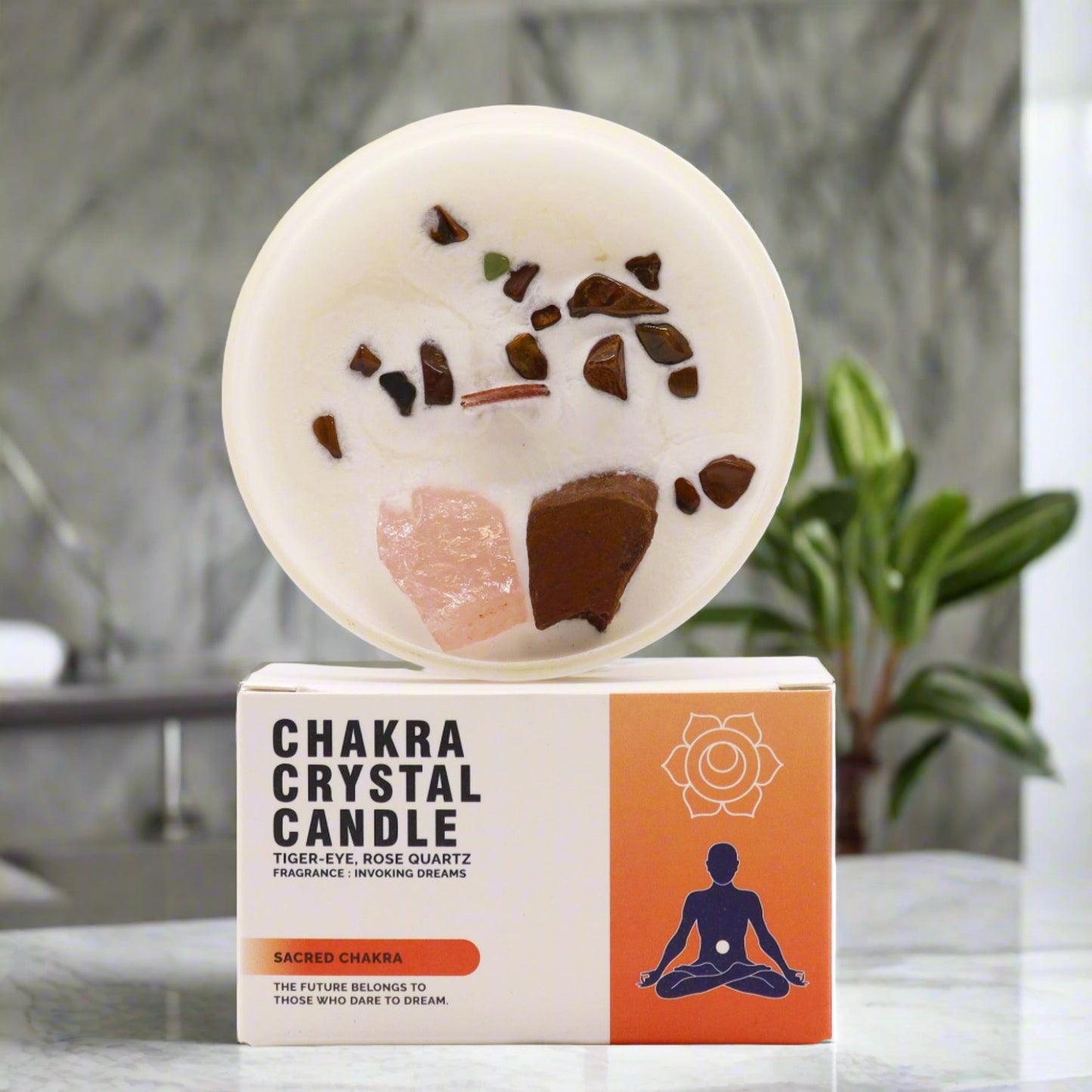 Chakra Crystal Candles - Sacred Chakra