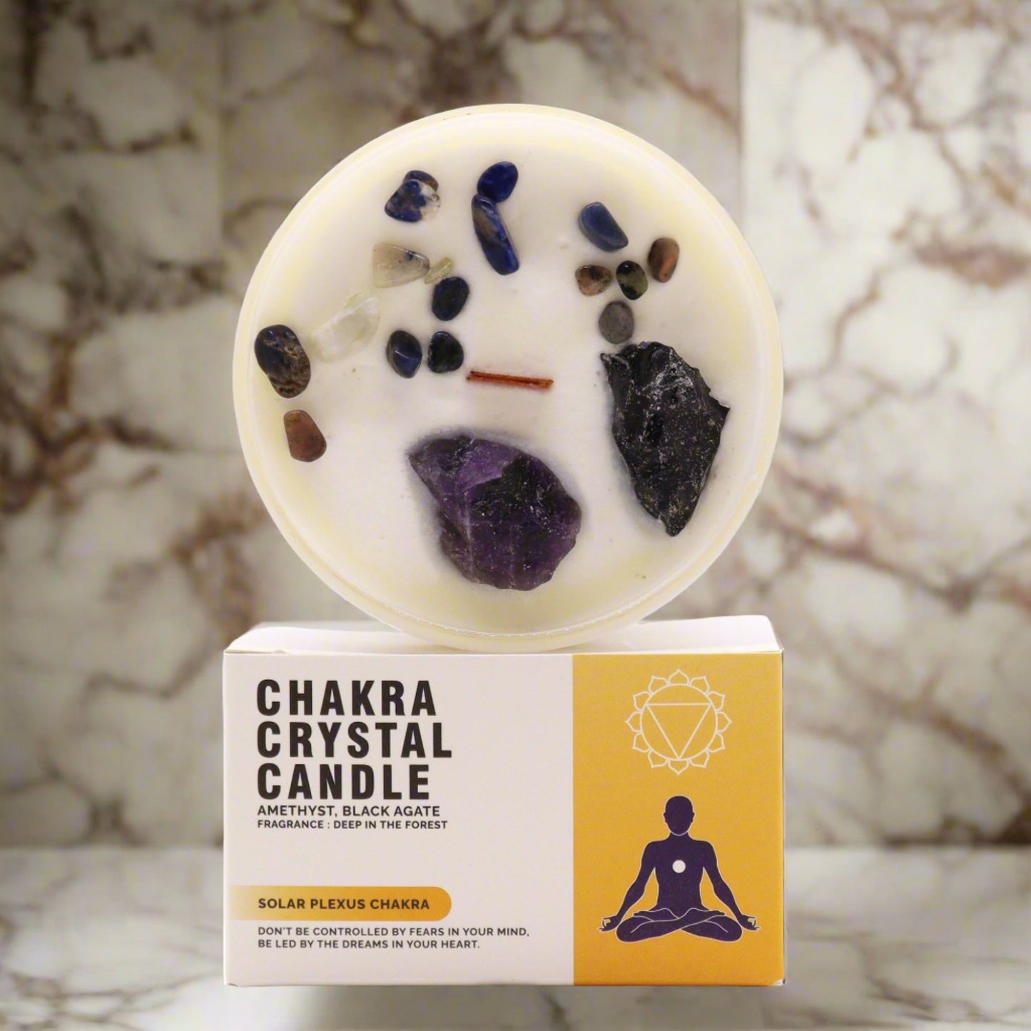 Chakra Crystal Candles - Solar Plexus Chakra