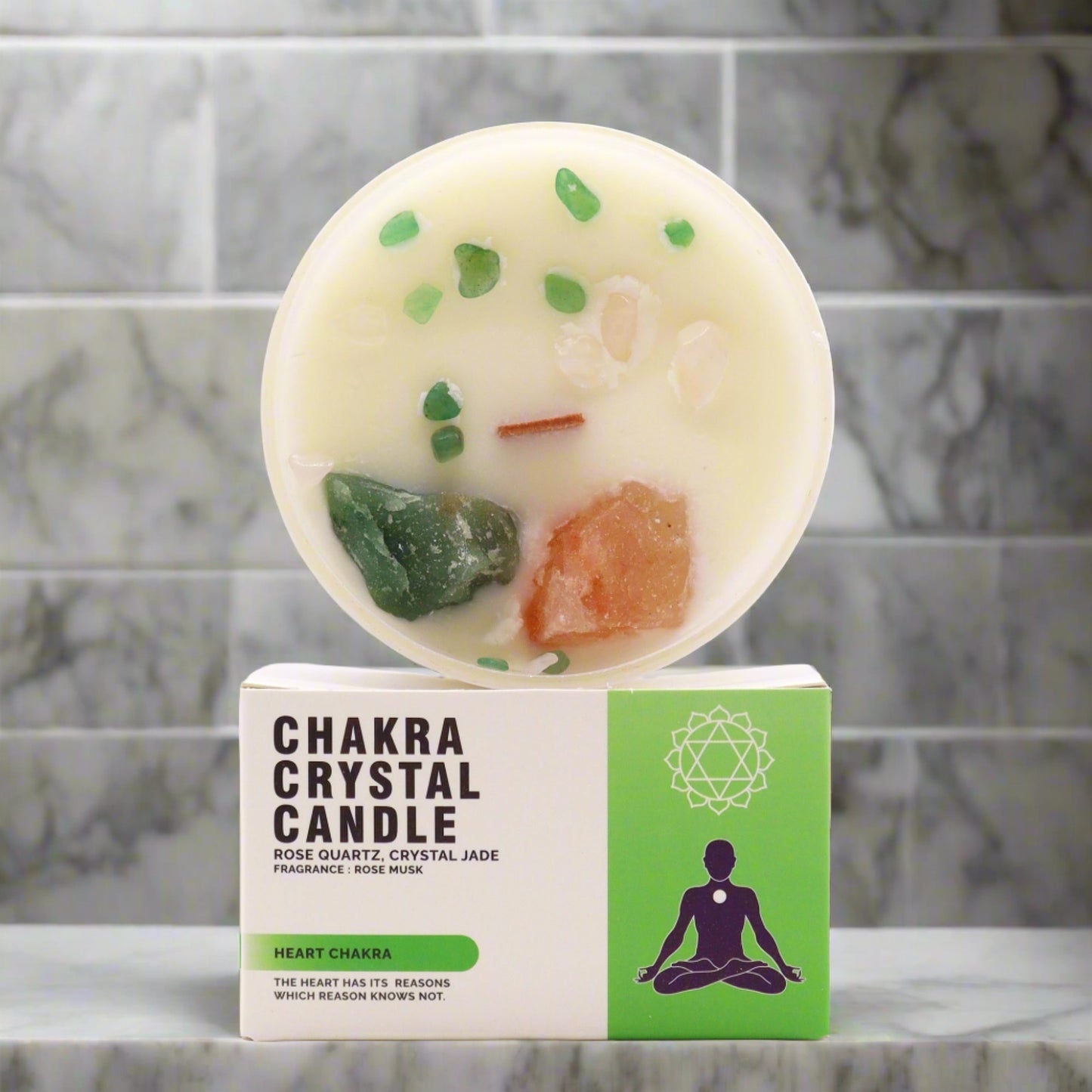 Chakra Crystal Candles - Heart Chakra