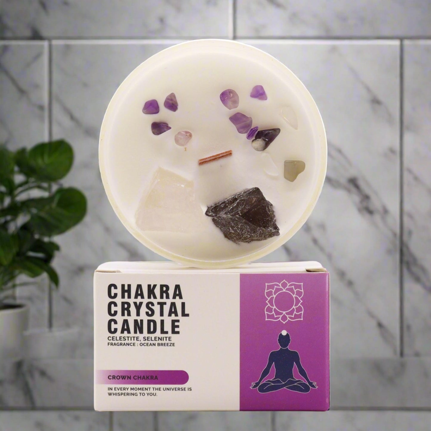 Chakra Crystal Candles - Crown Chakra