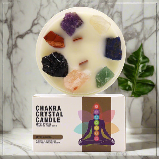 Large Chakra Crystal Candles - Seven Chakra