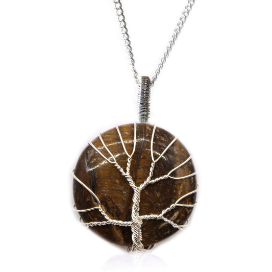 Gemstone Necklace - Tree of Life  (Tiger Eye)