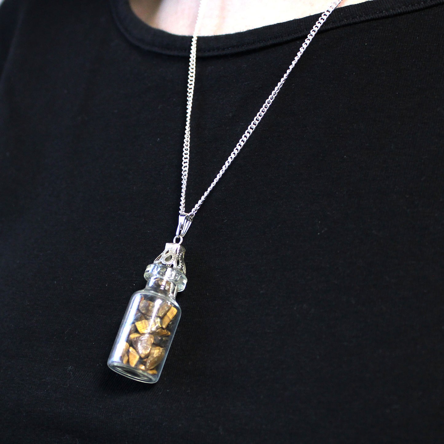 Gemstone Necklace - Bottled  (Tiger Eye)