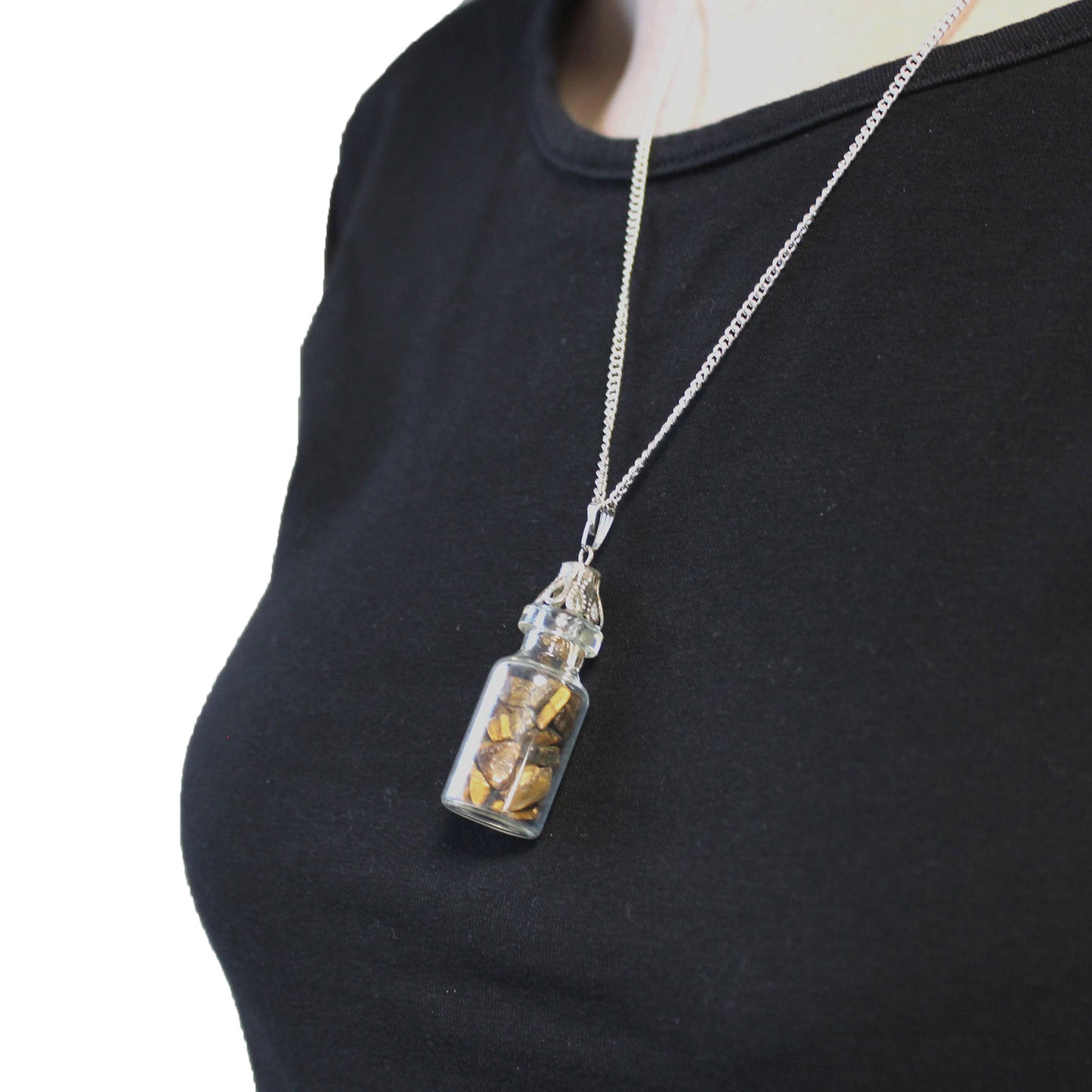 Gemstone Necklace - Bottled  (Tiger Eye)