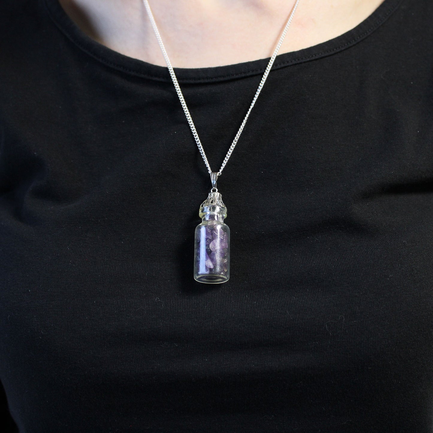 Gemstone Necklace - Bottled  (Amethyst)