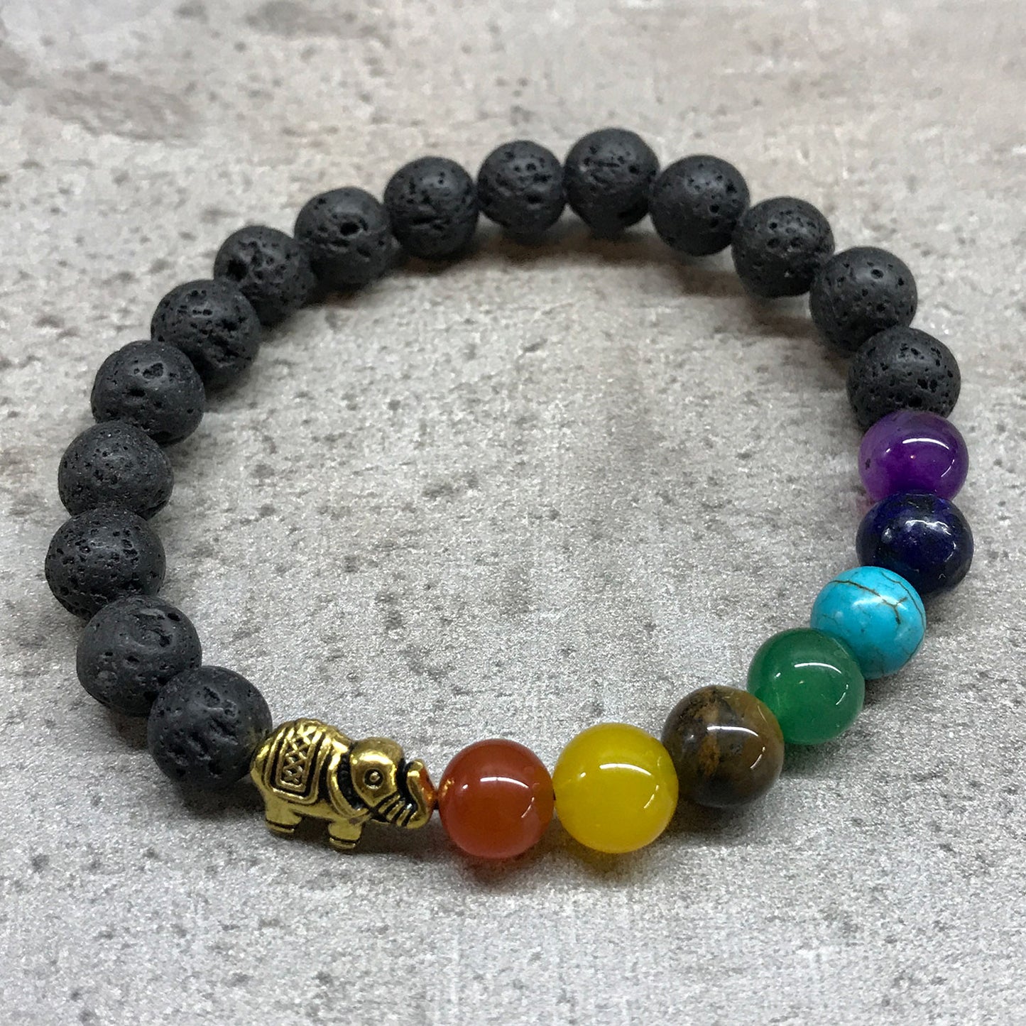 Lava Stone Bracelet - Elephant Chakra