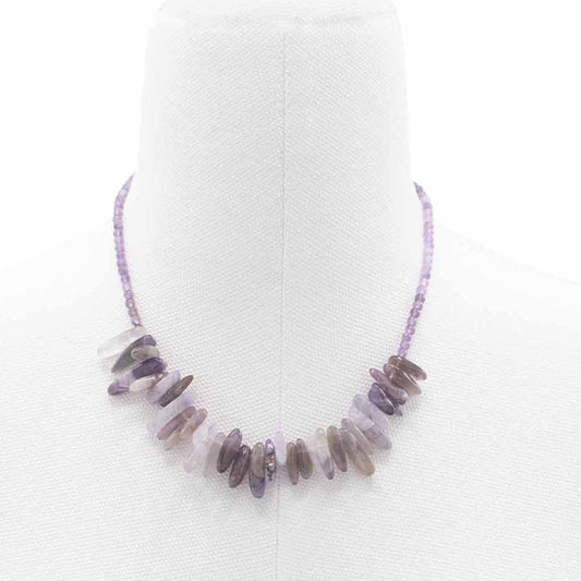 Longstone Gem Necklace -Amethyst