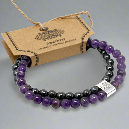 Magnetic Gemstone Bracelet - Amethyst