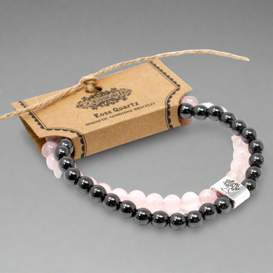 Magnetic Gemstone Bracelet - Rose Quartz