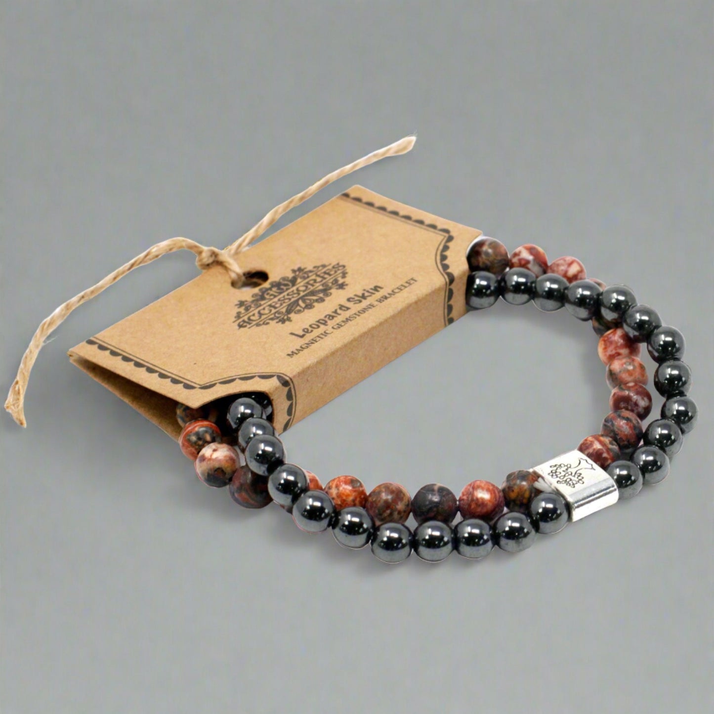 Magnetic Gemstone Bracelet - Leopard Skin