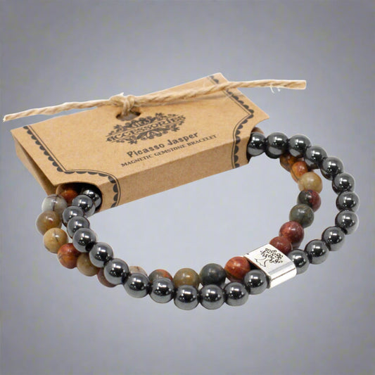 Magnetic Gemstone Bracelet - Picasso Jasper