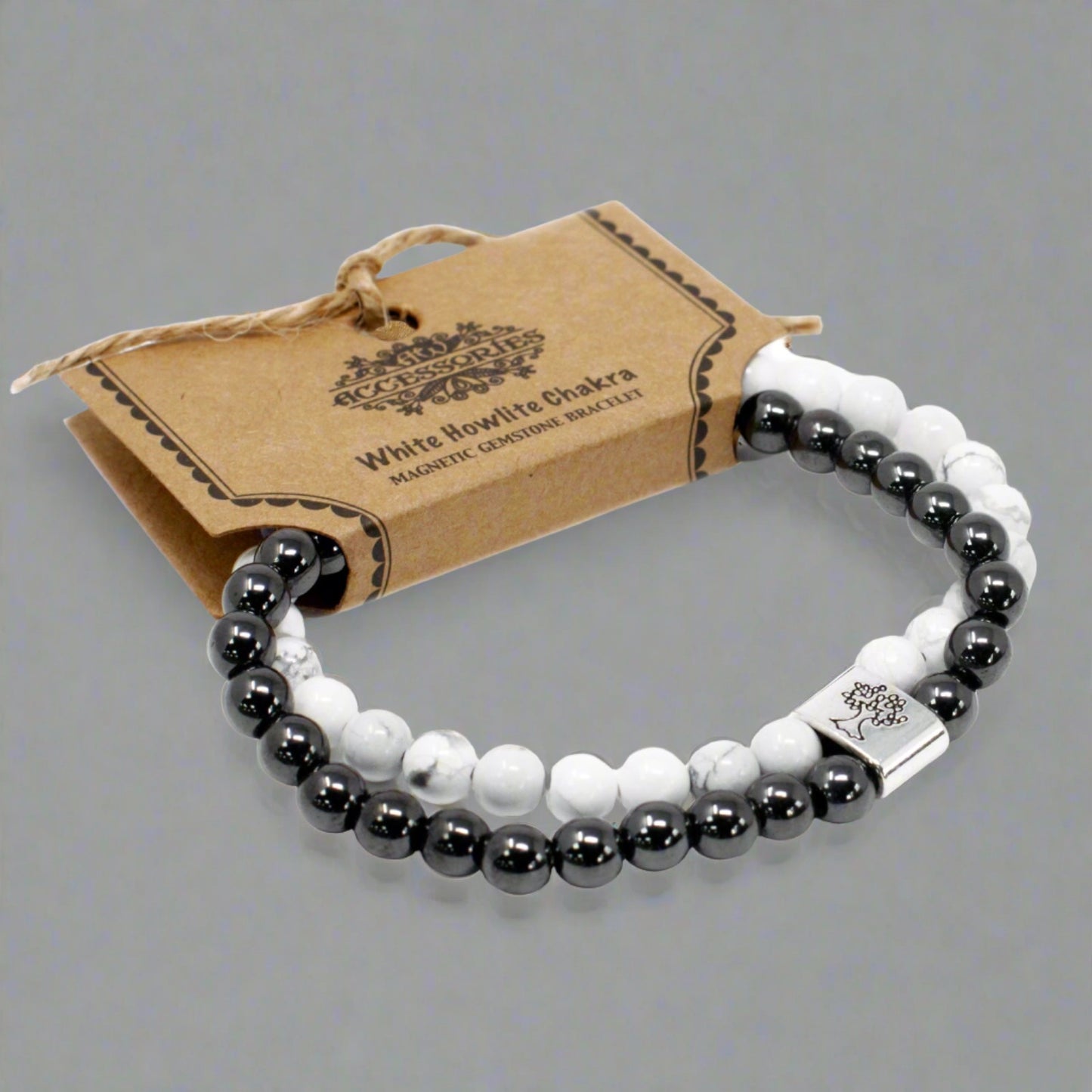 Magnetic Gemstone Bracelet - White Howlite Chakra