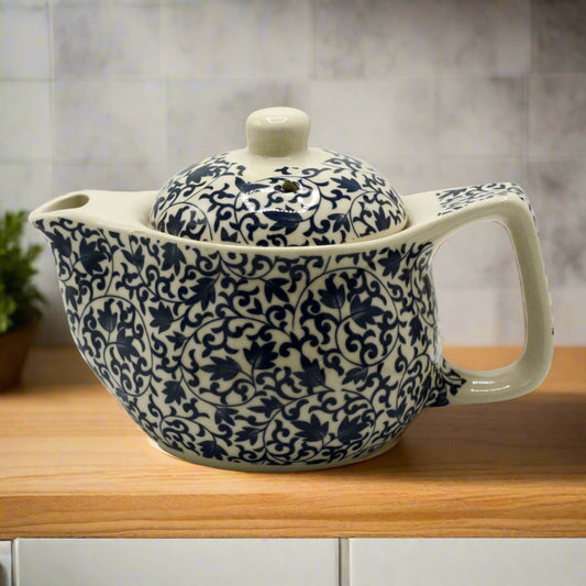 Herbal Teapot (Small) - Blue Pattern