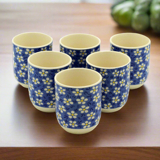 Herbal Tea Cups x6 - Blue Daisey