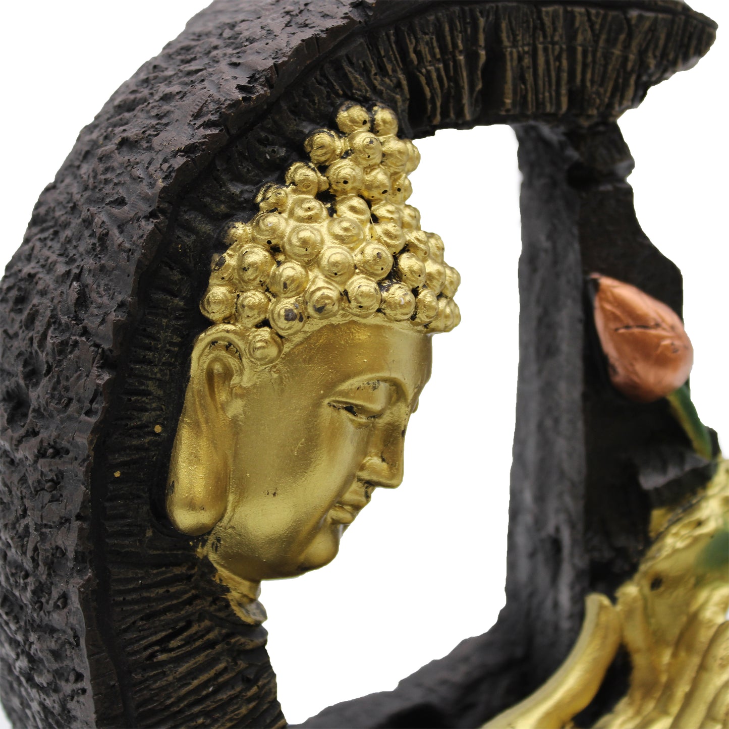 Tabletop Water Feature - Golden Buddha & Lotus