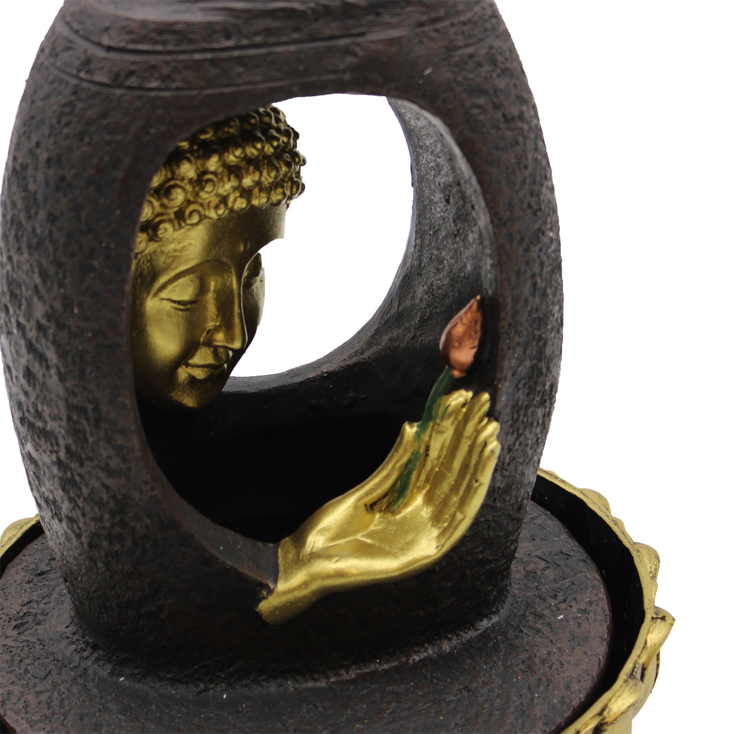 Tabletop Water Feature - Golden Buddha & Vitarka Mudra